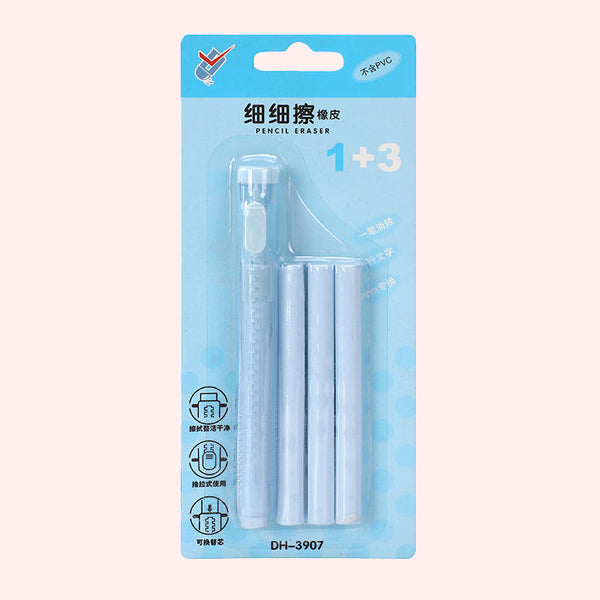 Pastel Pop Pen-Style Click Erasers - With 3 Bonus Refills