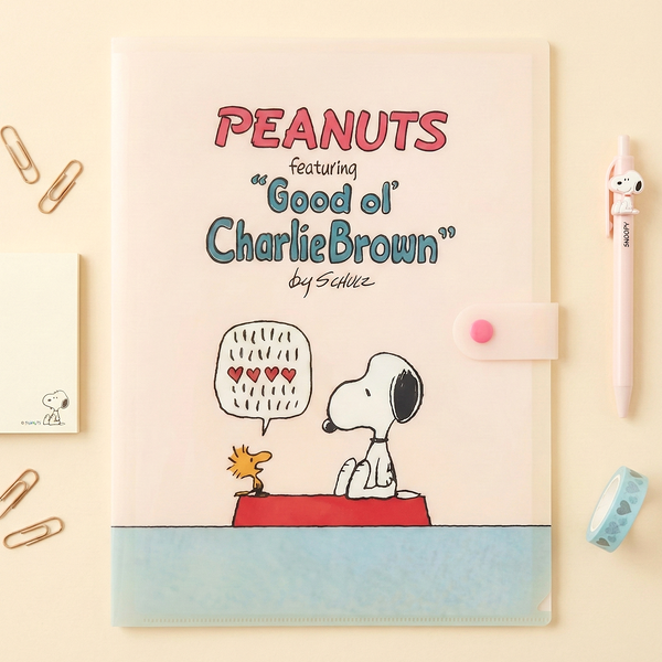 Peanuts Snoopy A4 Folder - Beige