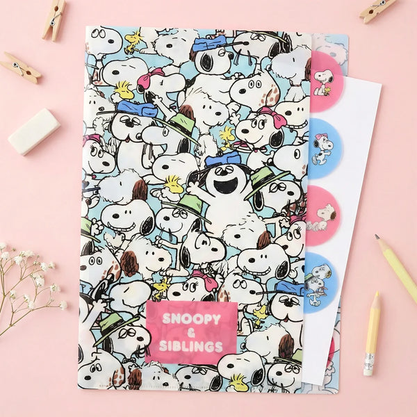 Peanuts Snoopy A4 Folder With Dividers - Siblings Collage