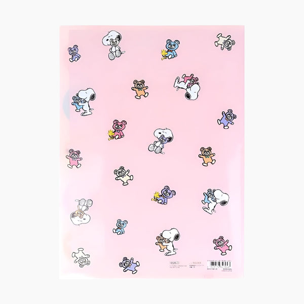 Peanuts Snoopy A4 Folder With Dividers - Snoopy & Cuddly Bears - Pink
