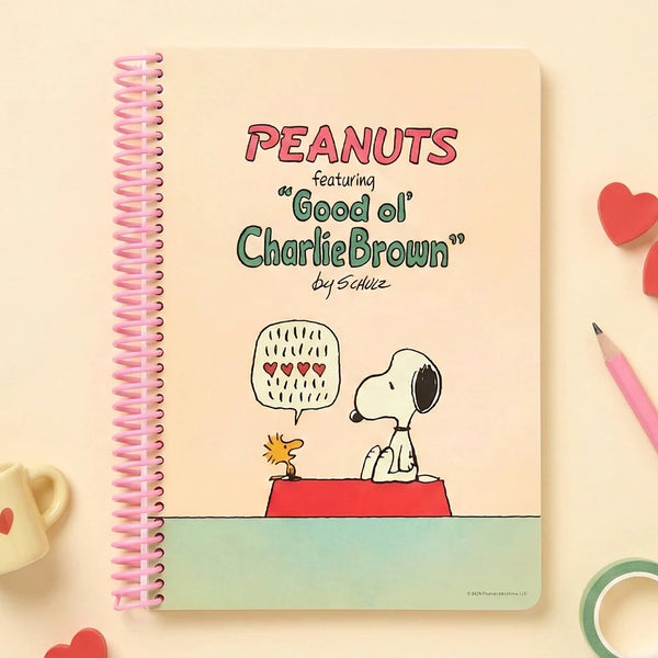 Peanuts Snoopy B6 Spiral Notebook - Beige