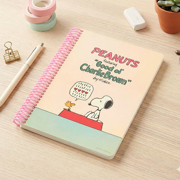 Peanuts Snoopy B6 Spiral Notebook - Beige