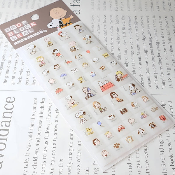 Peanuts Snoopy Drop Block 3D Tile Style Stickers - Limited Vintage Series