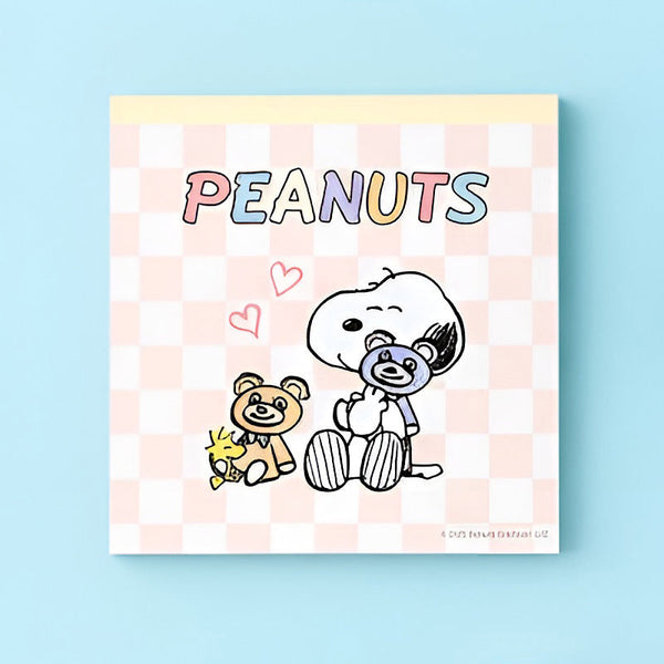 Peanuts Snoopy Memo Pad - Snoopy & Cuddly Bears - Pink