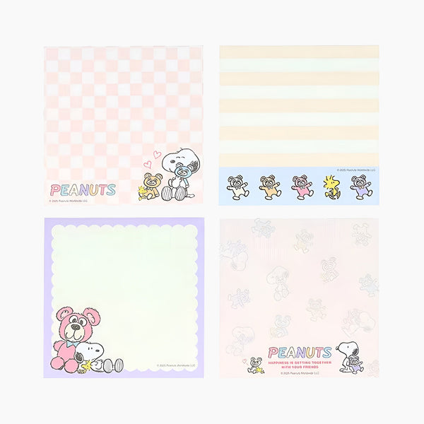 Peanuts Snoopy Memo Pad - Snoopy & Cuddly Bears - Pink