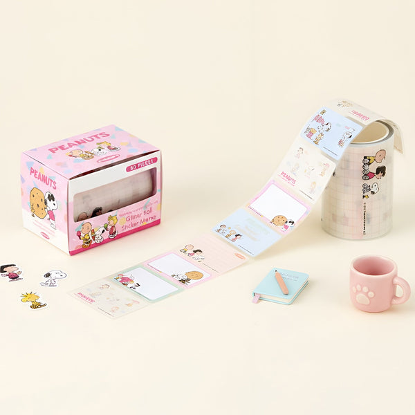 Peanuts Snoopy Petit Collection Masking Sticker Roll - Pink