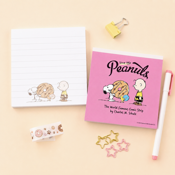Peanuts Snoopy Square Memo Pad - Donuts - Limited Edition