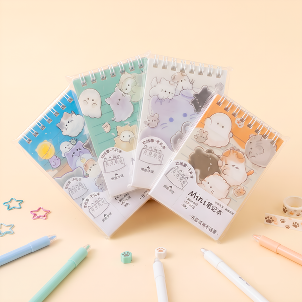 Peek-a-Boo Kitty Soft Ring Notepad