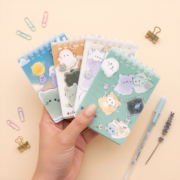 Peek-a-Boo Kitty Soft Ring Notepad