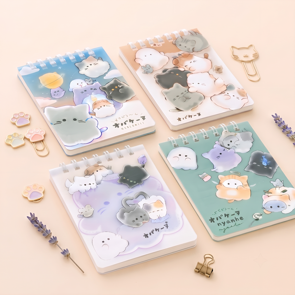 Peek-a-Boo Kitty Soft Ring Notepad