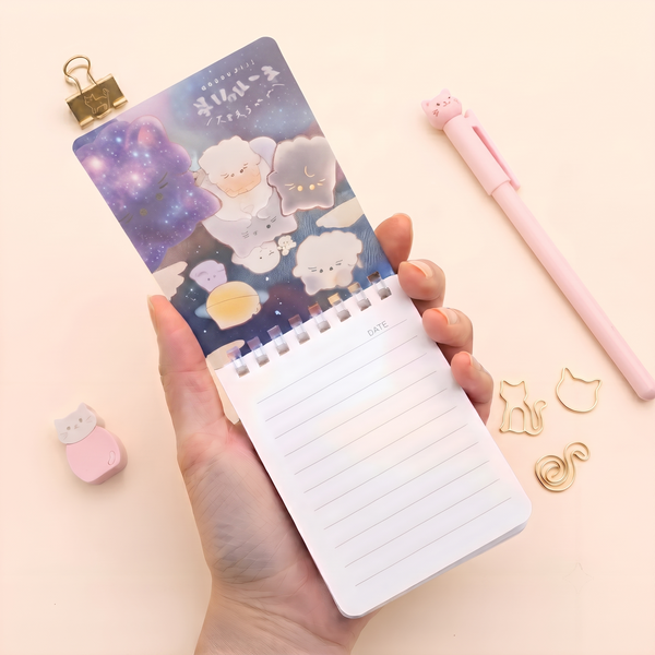 Peek-a-Boo Kitty Soft Ring Notepad