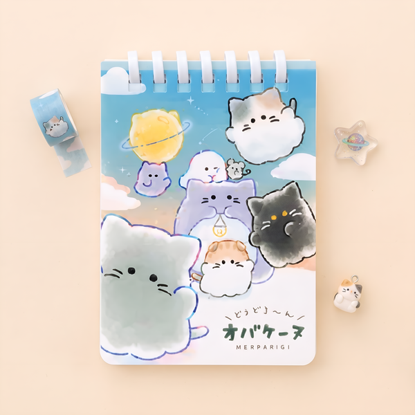 Peek-a-Boo Kitty Soft Ring Notepad