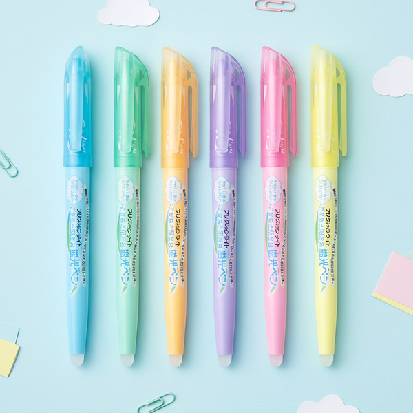 Pilot FriXion Soft Pastel Color Erasable Highlighters - 6 Color Set