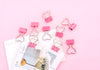Pink Heart Shaped Binder Clip