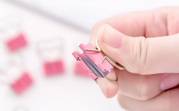 Pink Heart Shaped Binder Clip