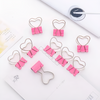 Pink Heart Shaped Binder Clip
