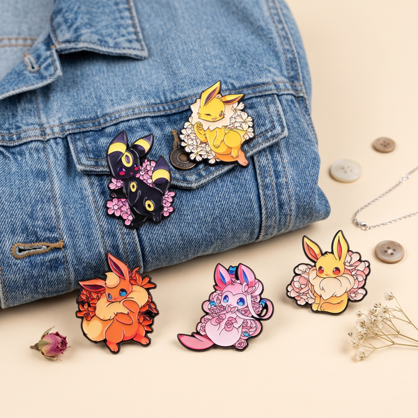 Pokémon Eeveelution Floral Enamel Pin – Floral Series