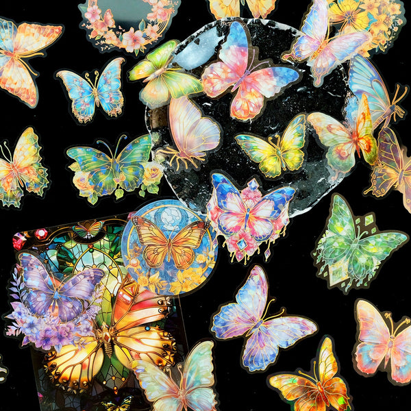 Prismatic Butterflies Holo Stickers