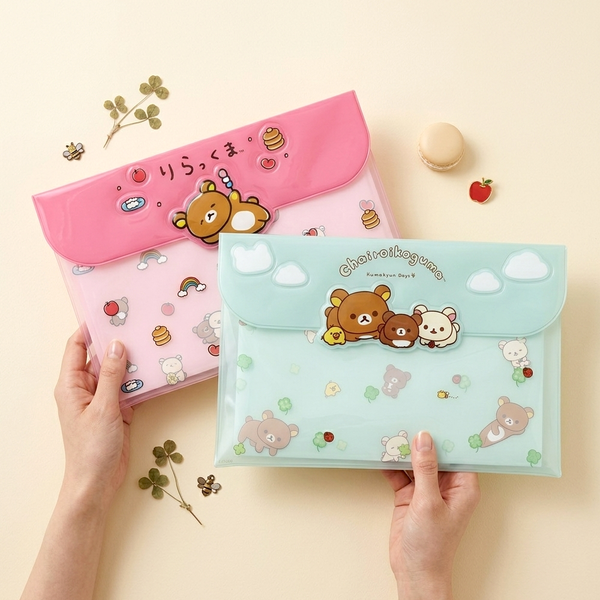 Rilakkuma Clear File Case - Pink