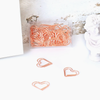 Rose Gold Heart Shaped Paper Clips - Set of 20