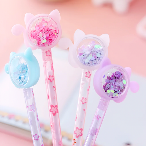 Sakura Cat Glitter Pen