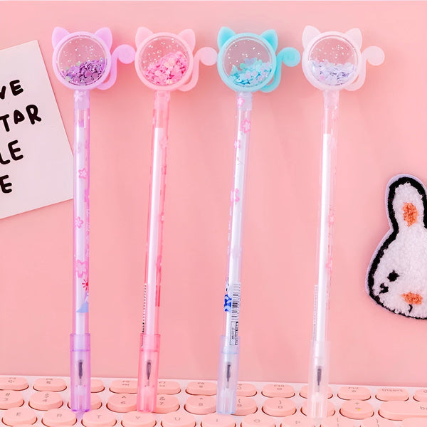 Sakura Cat Glitter Pen