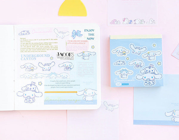Sanrio 3 Design Memo Pad + Sticker Sheet