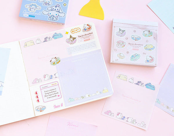 Sanrio 3 Design Memo Pad + Sticker Sheet