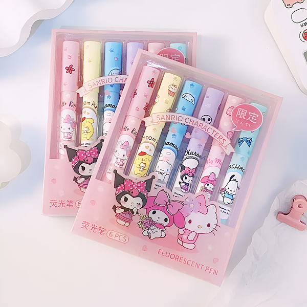 Sanrio Characters Highlighters - Set of 6