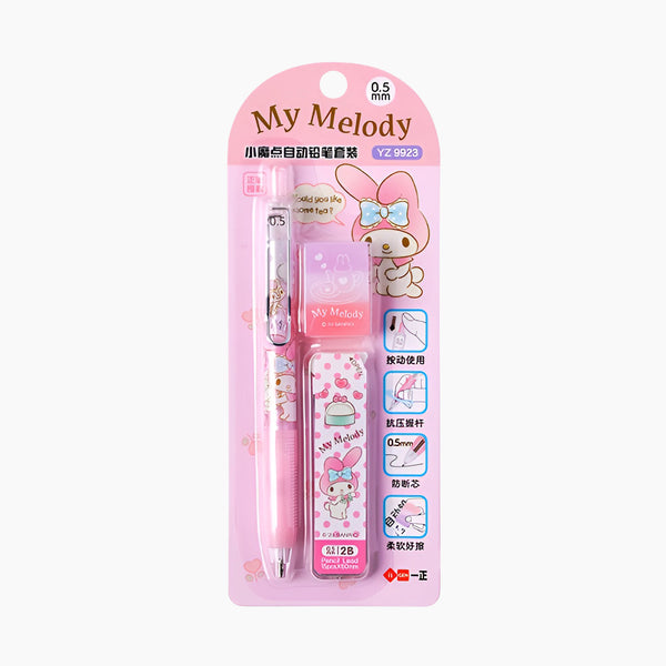 Sanrio Characters Mechanical Pencil Set - Pencil + Refills + Eraser