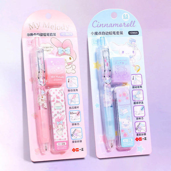 Sanrio Characters Mechanical Pencil Set - Pencil + Refills + Eraser