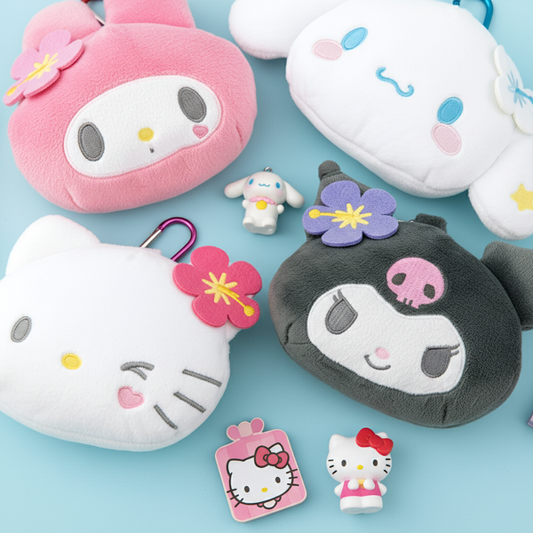 Sanrio Characters Mini Plush Clip-On Pouch