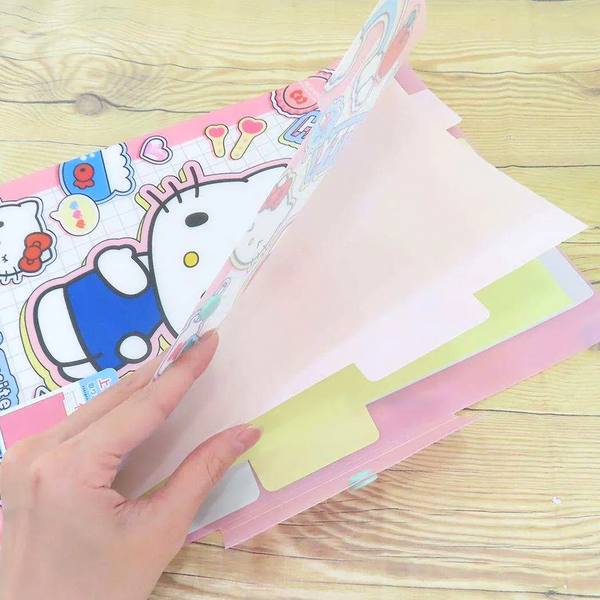 Sanrio Retro Pop Y2K Clear Folder With Dividers - Hello Kitty