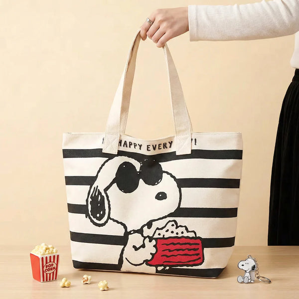 Snoopy Happy Everyday Striped Tote