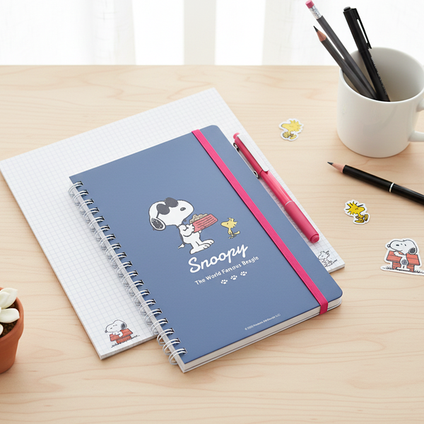 Sun-Star Peanuts Notebook - Snoopy Is The World Famous Beagle - Dark Blue - Limited Edition