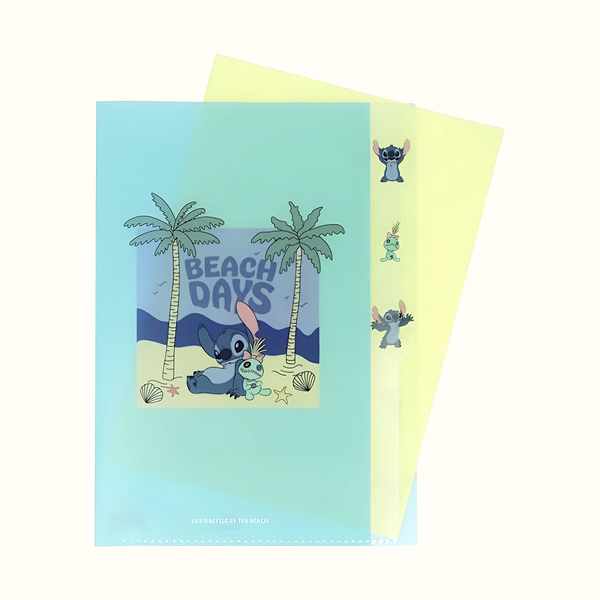 Sun-Star & Disney Stitch A4 Folder With Dividers - Limited Summer Edition - Beach Days