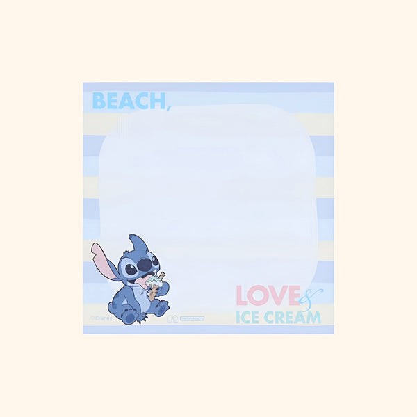 Sun-Star & Disney Stitch Memo Pad - Limited Summer Edition - Beach, Love & Ice Cream