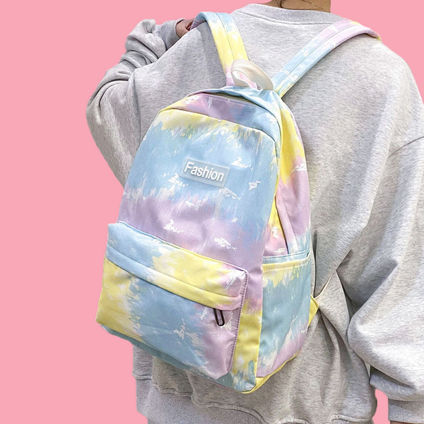 Rainbow Tie-Dye Nylon Backpack - Sunshine Sorbet