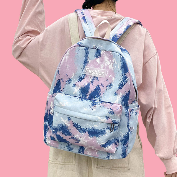 Rainbow Tie-Dye Nylon Backpack - Sunshine Sorbet