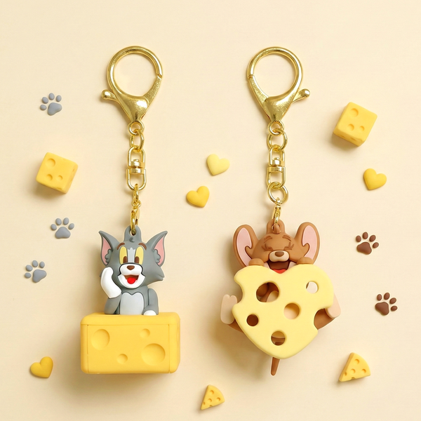 Tom & Jerry Pendant Keychain - I Love Cheese - Limited Edition - Jerry