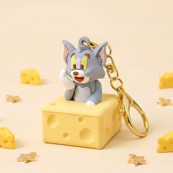 Tom & Jerry Pendant Keychain - I Love Cheese - Limited Edition - Tom