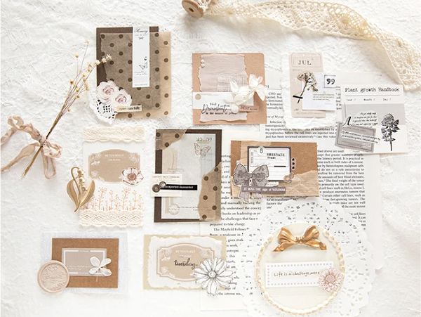 Vintage Loose Leaf Decorative Scrapbooking Stickers