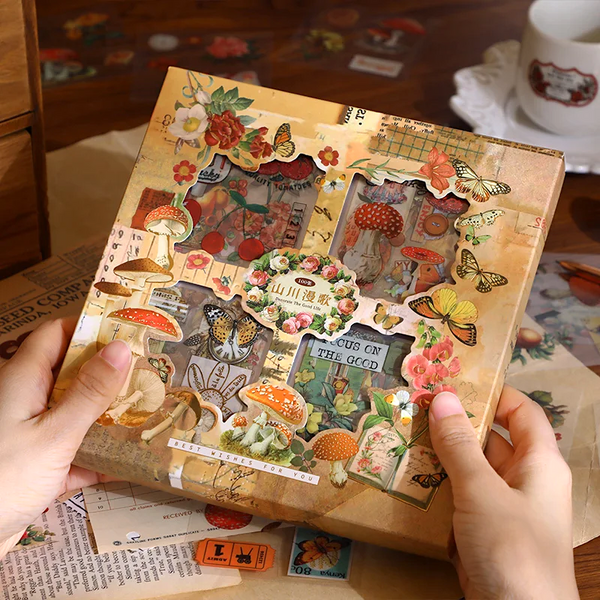 Vintage Nature Transparent Stickers - Large Boxed Set - 100 Pieces