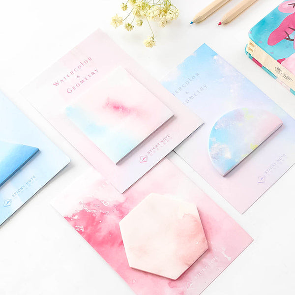 Watercolor & Geometry Sticky Notes