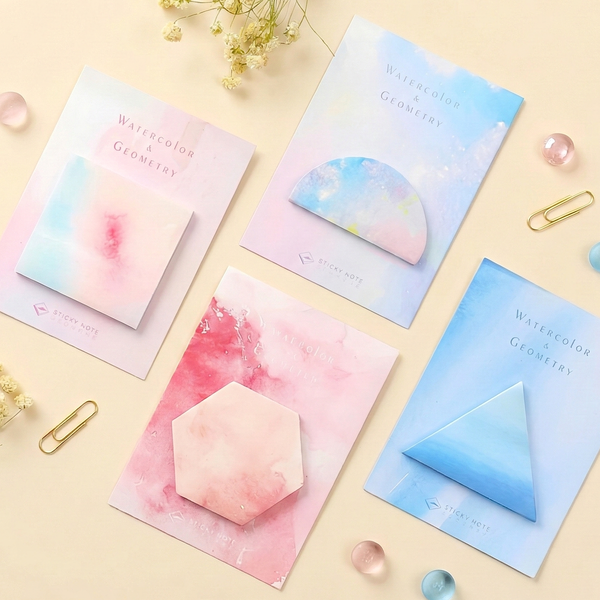 Watercolor & Geometry Sticky Notes