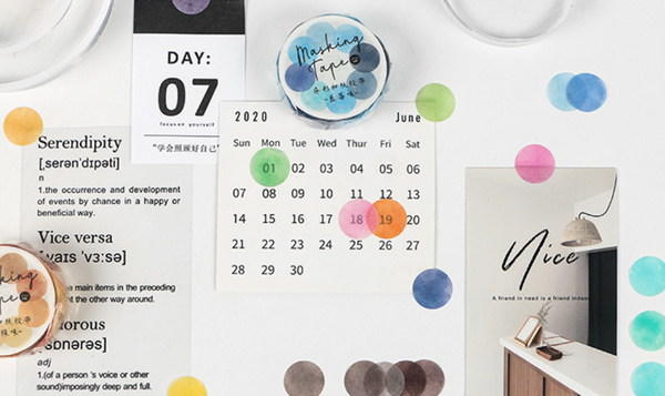 Watercolor Dot Masking Sticker Roll