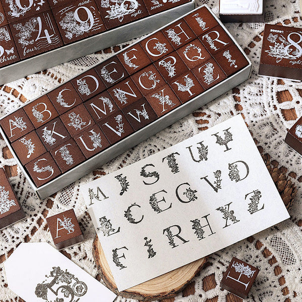 Whimsical Nature Stamp Collection - Alphabet and Numbers