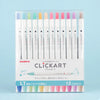 Zebra Clickart Knock Sign Pen 12 Color Set - Light