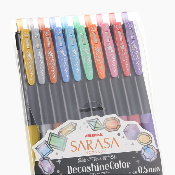 Zebra Sarasa Clip Gel Pen - Decoshine Color - 10 Color Set