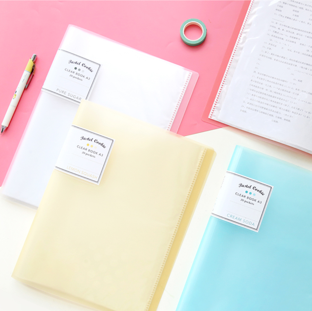 KOKUYO Pastel Cookie Clear Book - A4 - 30 Pockets – Kawaii Stationery Shop